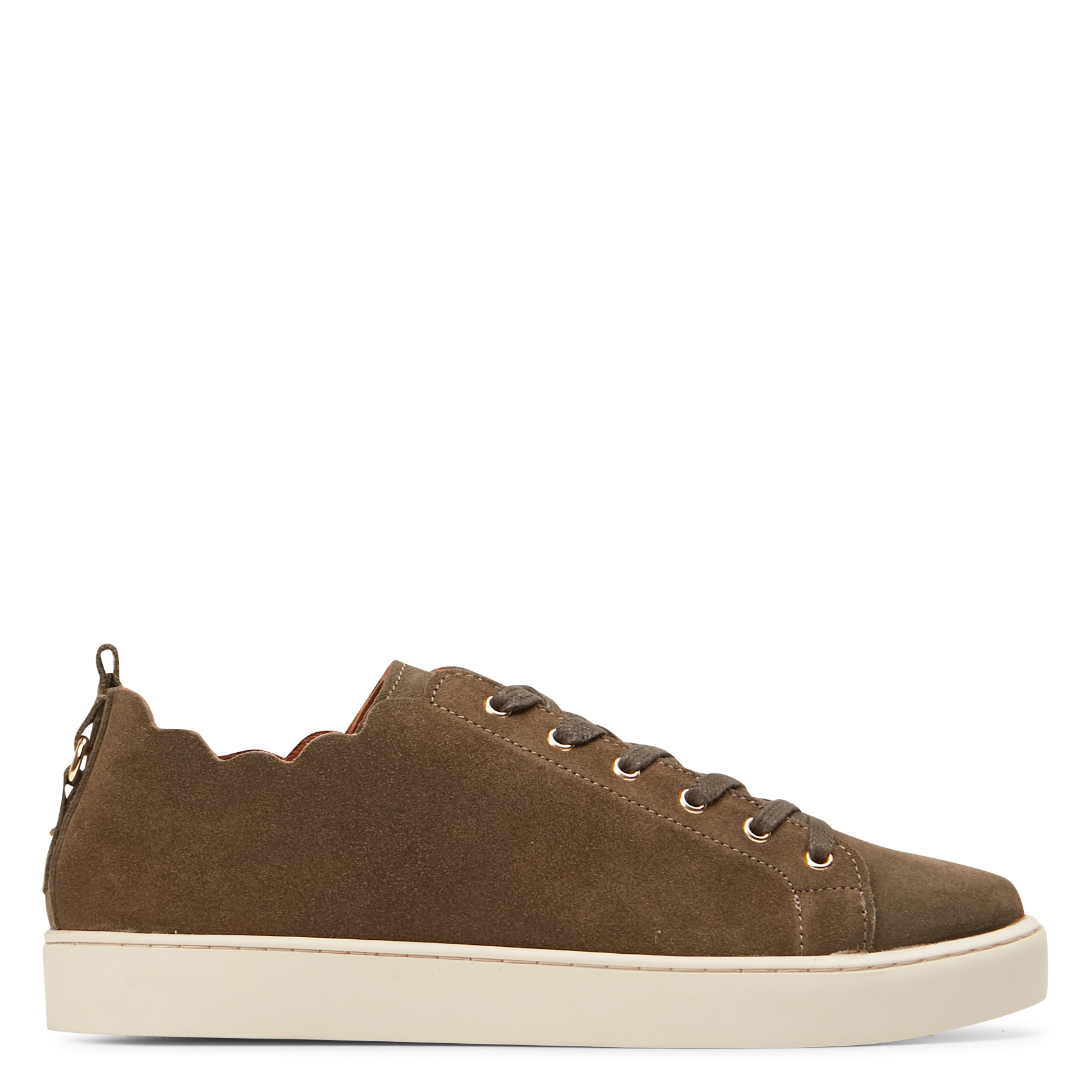 JULIE - Baskets basses en cuir| Kaki