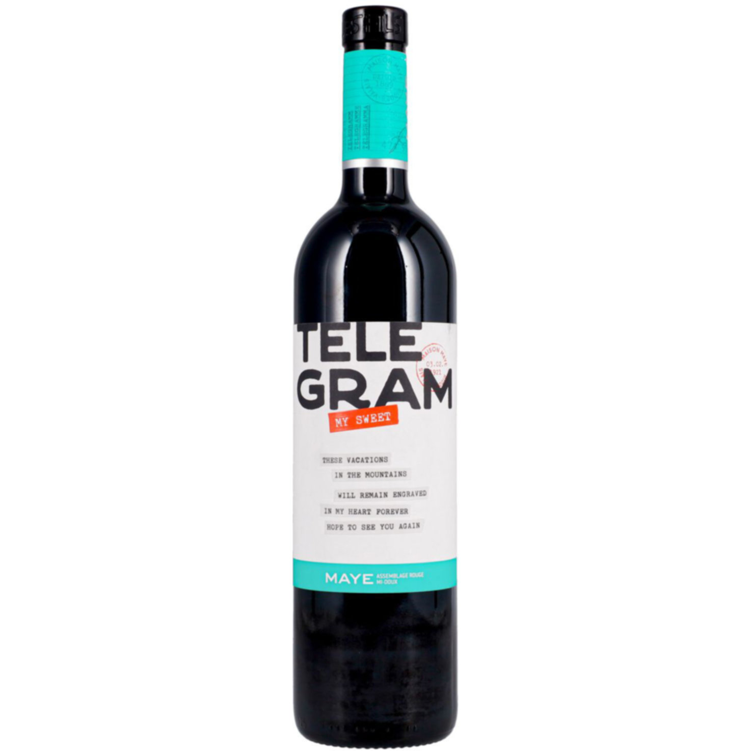 Valais AOC Assemblage Rouge My Sweet Telegram Maye -75cl