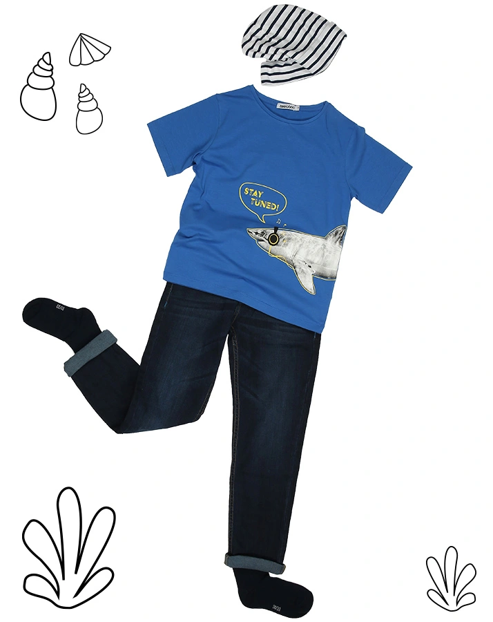 T-Shirt COOL SHARK in blau