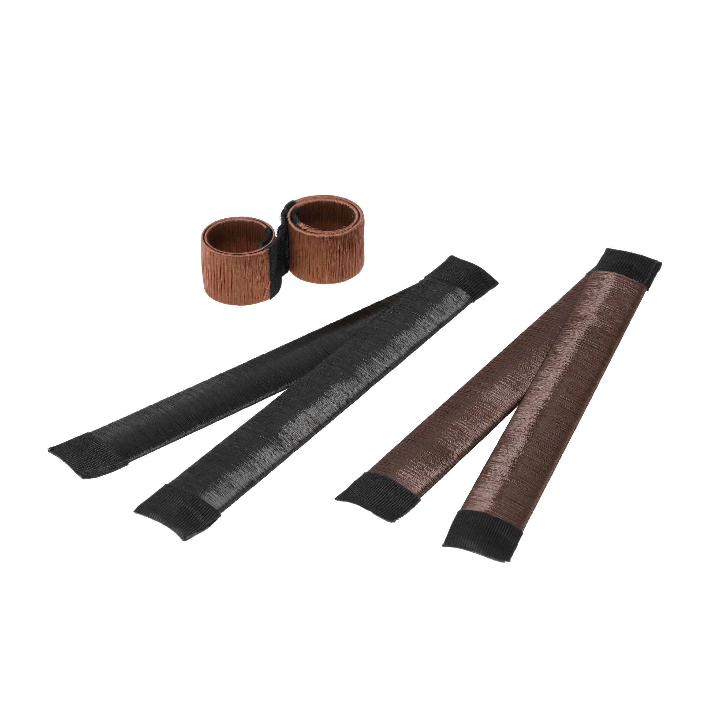 (3er Set) Frisur Dutt Hilfe Styling Haarreif Bun Maker - Schwarz / Dunkelbraun / Braun