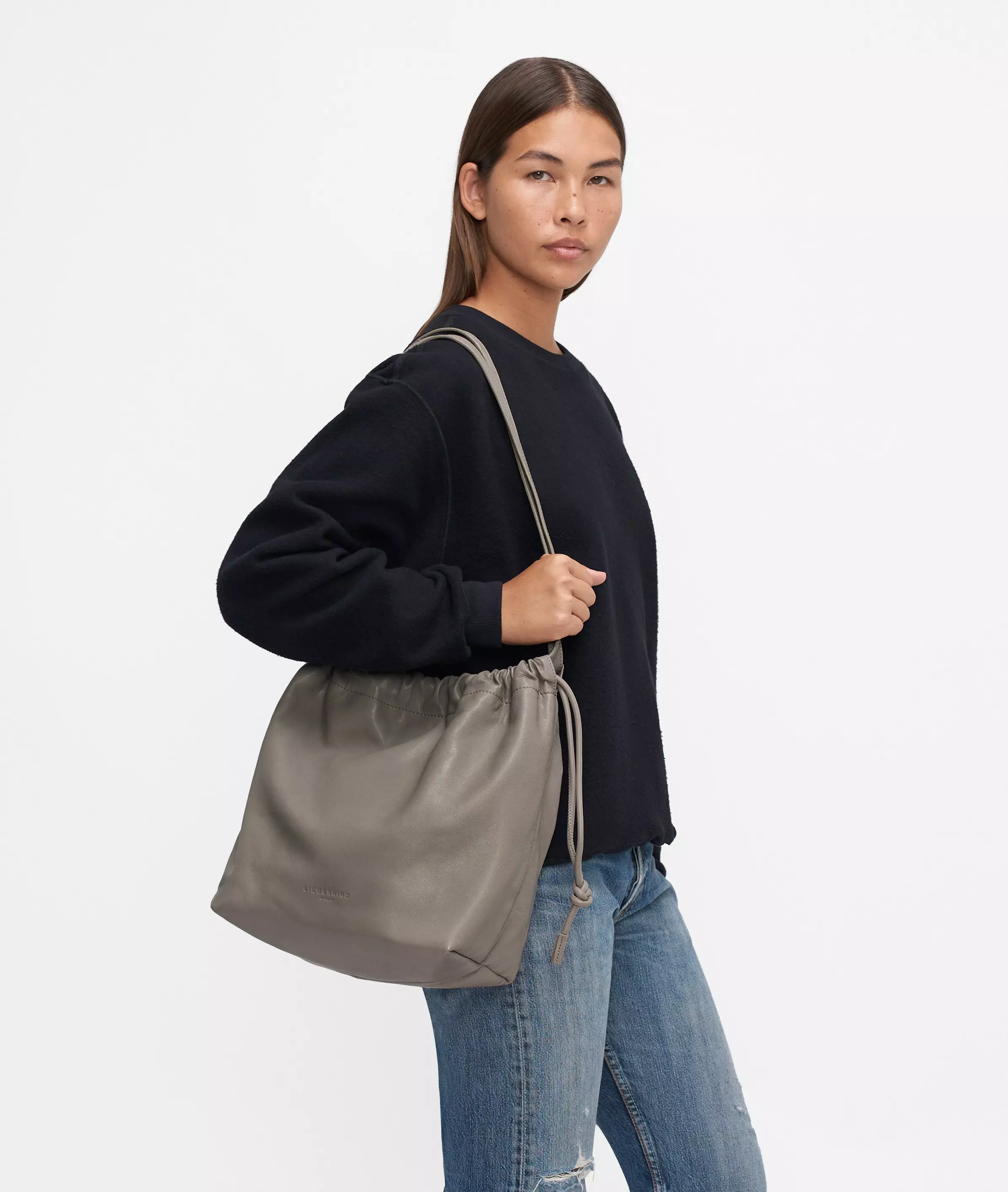 Lya Hobo M Spacious sheepskin pouch bag