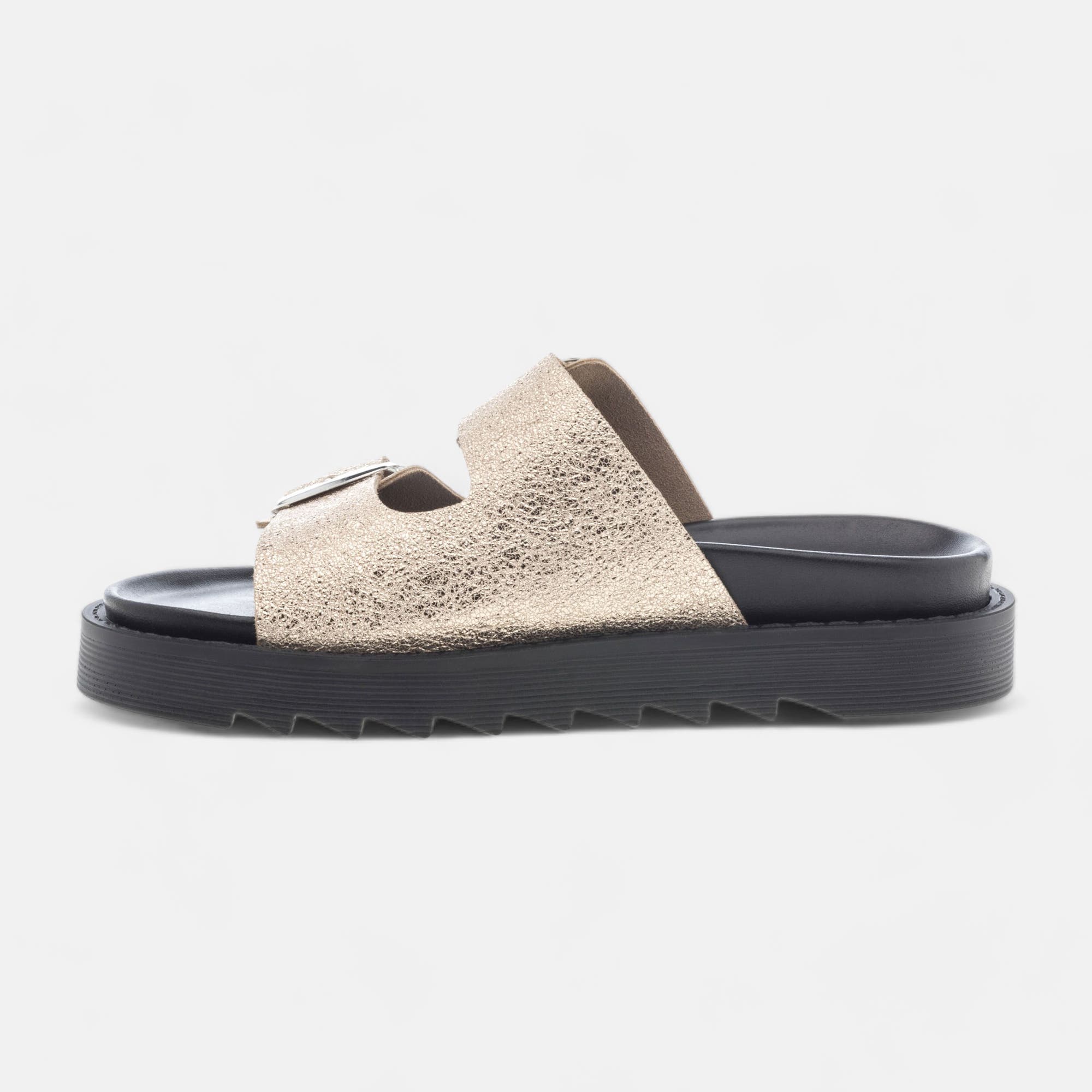 Mules Femme en cuir or