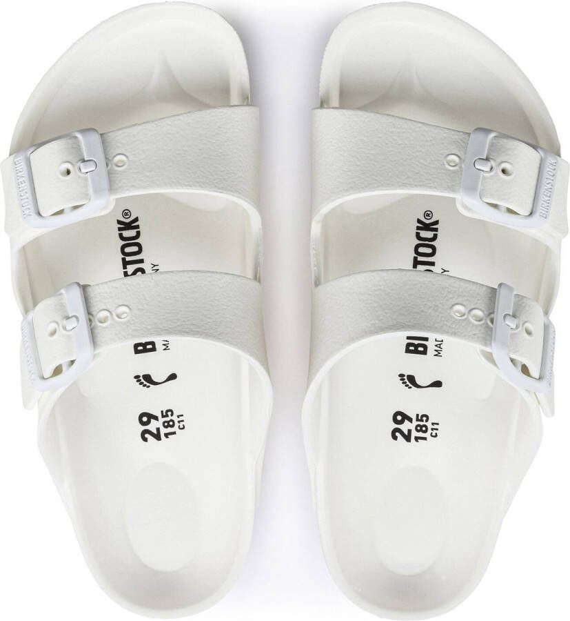 Birkenstock Witte Rubberen Slipper Dubbele Gespsluiting White