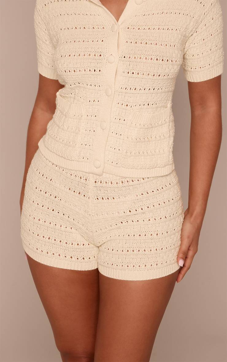 Citron Short Mini En Maille Côtelée Petite