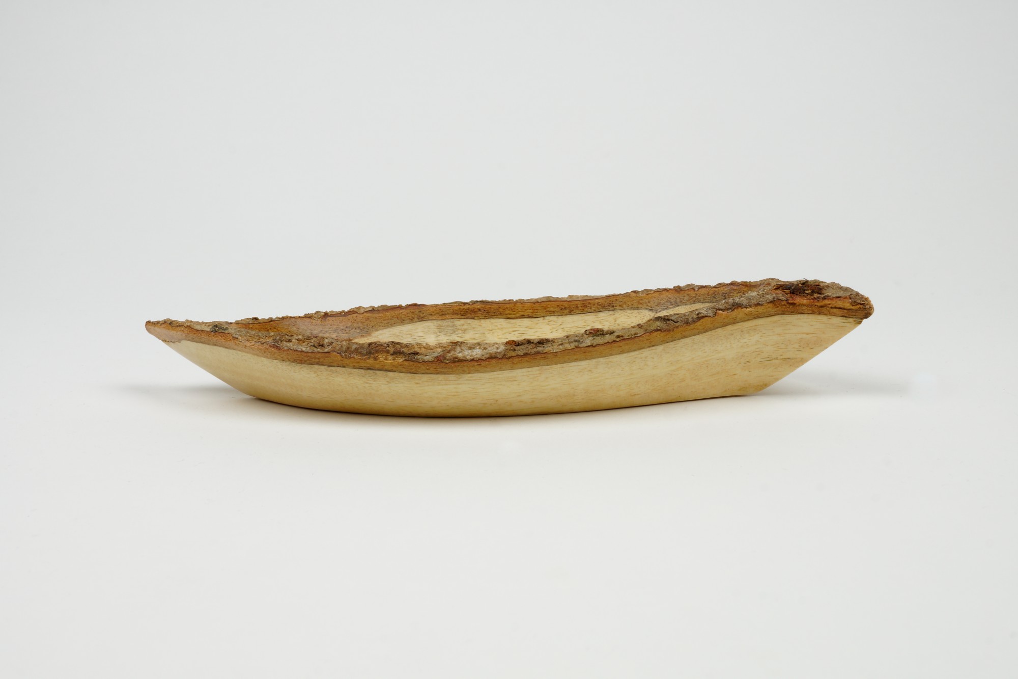 Schale in Blattform, Mangoholz, natur, T 9 cm, B 26 cm, H 4 cm von fischer's lagerhaus