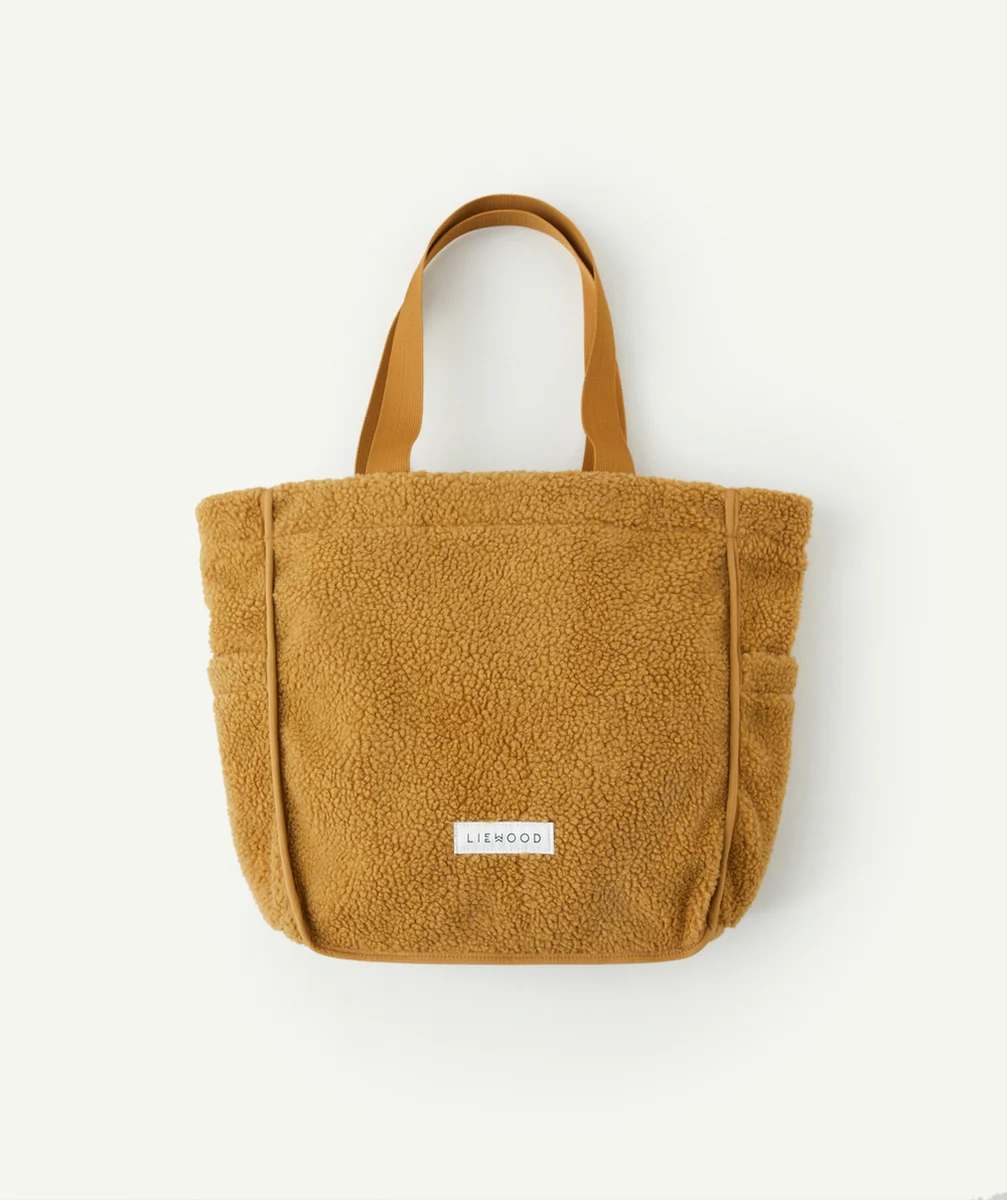 LIEWOODTOTEBAG EN SHERPA MARRON ET FIBRES RECYCLÉES
