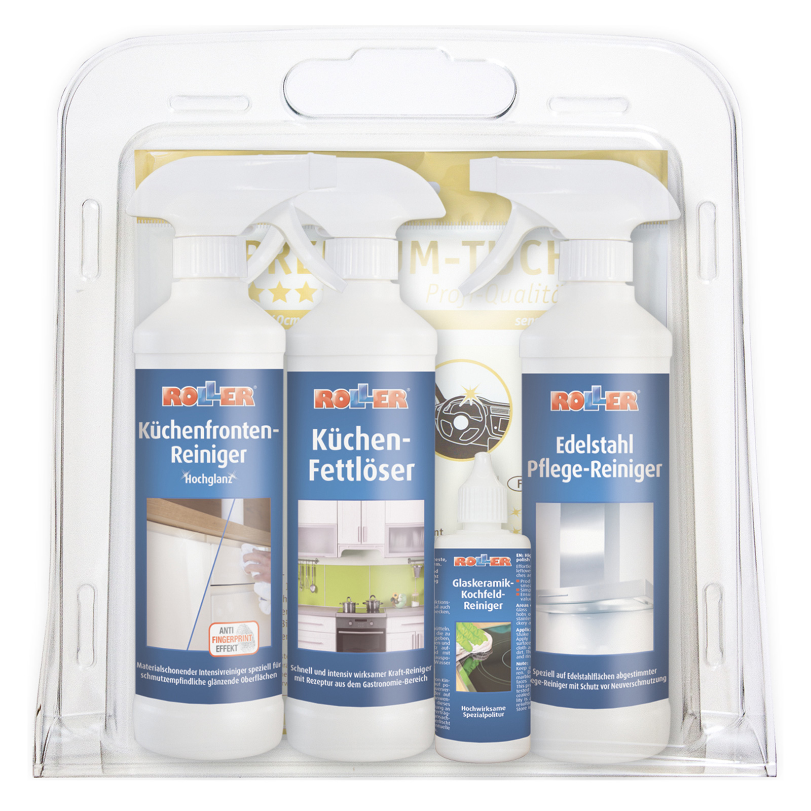 ROLLER Küchen-Pflege-Set - 5-teilig - für Hochglanzfronten