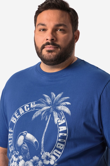 Men+ T-Shirt Bauchfit, Halbarm, Palmen Print, bis 84/86