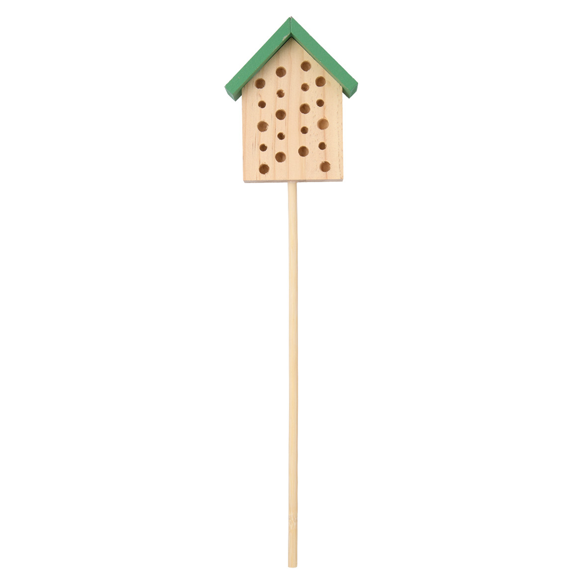 My Home Mini-Insektenhotel mit Stab grün / natur