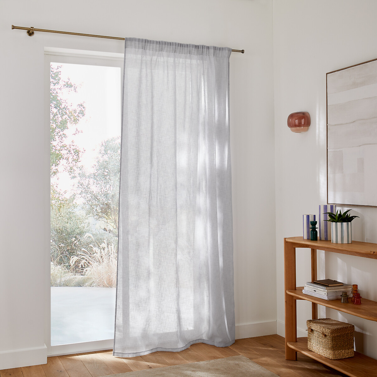LA REDOUTE INTERIEURS<br>Cortina de vidro com borda franzida, Nyong