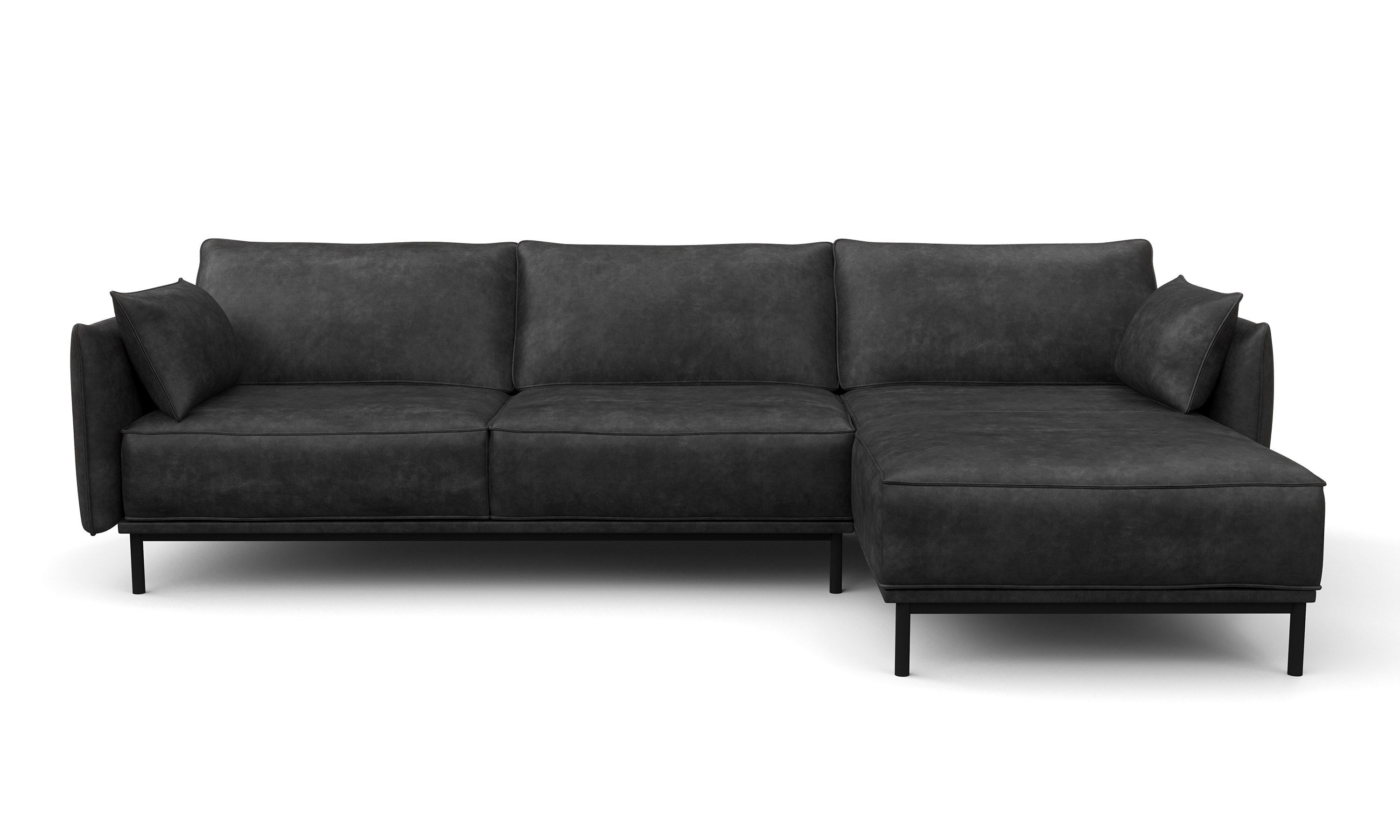 Ecksofa Leder ELVIS rechts anthrazit