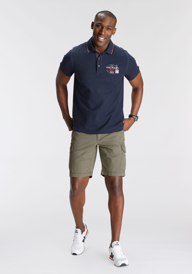 DELMAO Poloshirt , Kurzarm,  mit Rippbündchen,  Polokragen