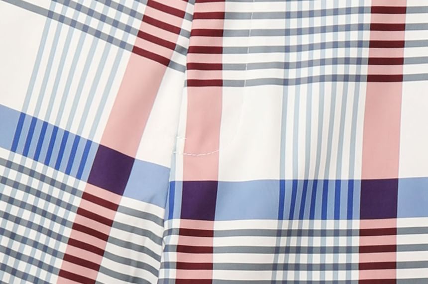 Sheck - Geruite rechte broek met middelhoge taille