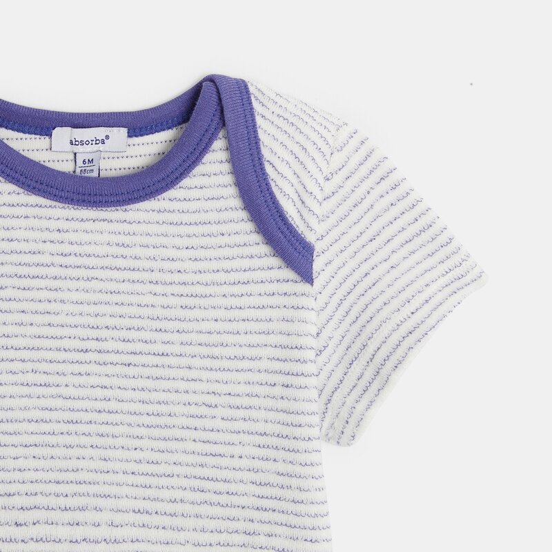 Combishort en coton éponge bébé violet Absorba Mauve Violet