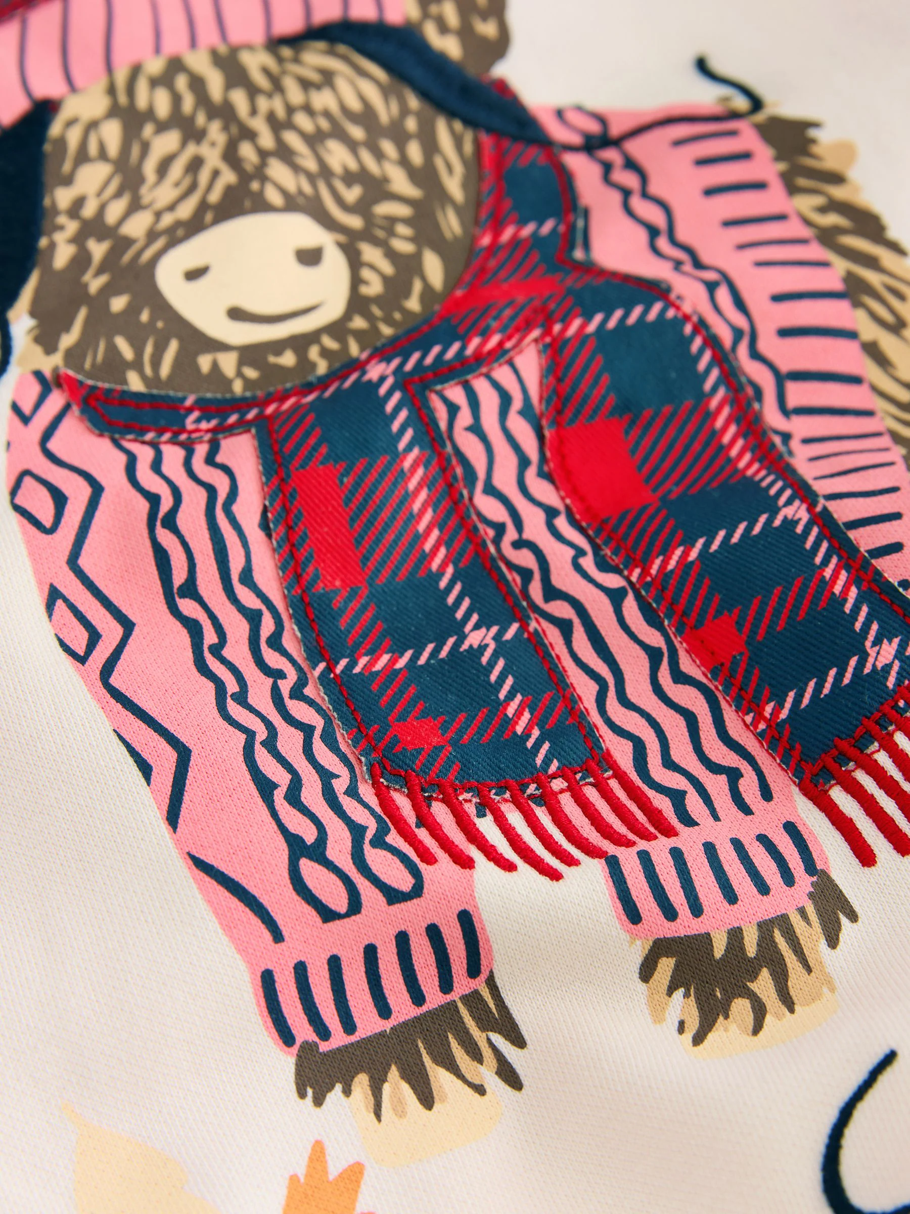 Moutkleurig - Seizoensgebonden Hamish Kerstmis sweatshirt met print en ronde hals en lange mouwen