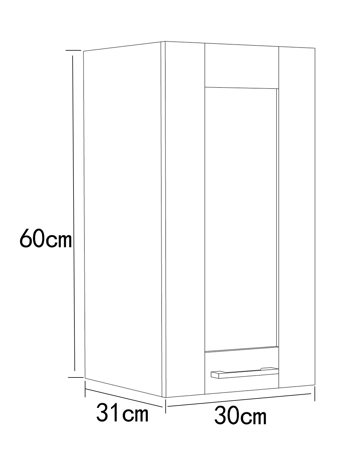 Hängeschrank COLURA - weiß - 30 cm
