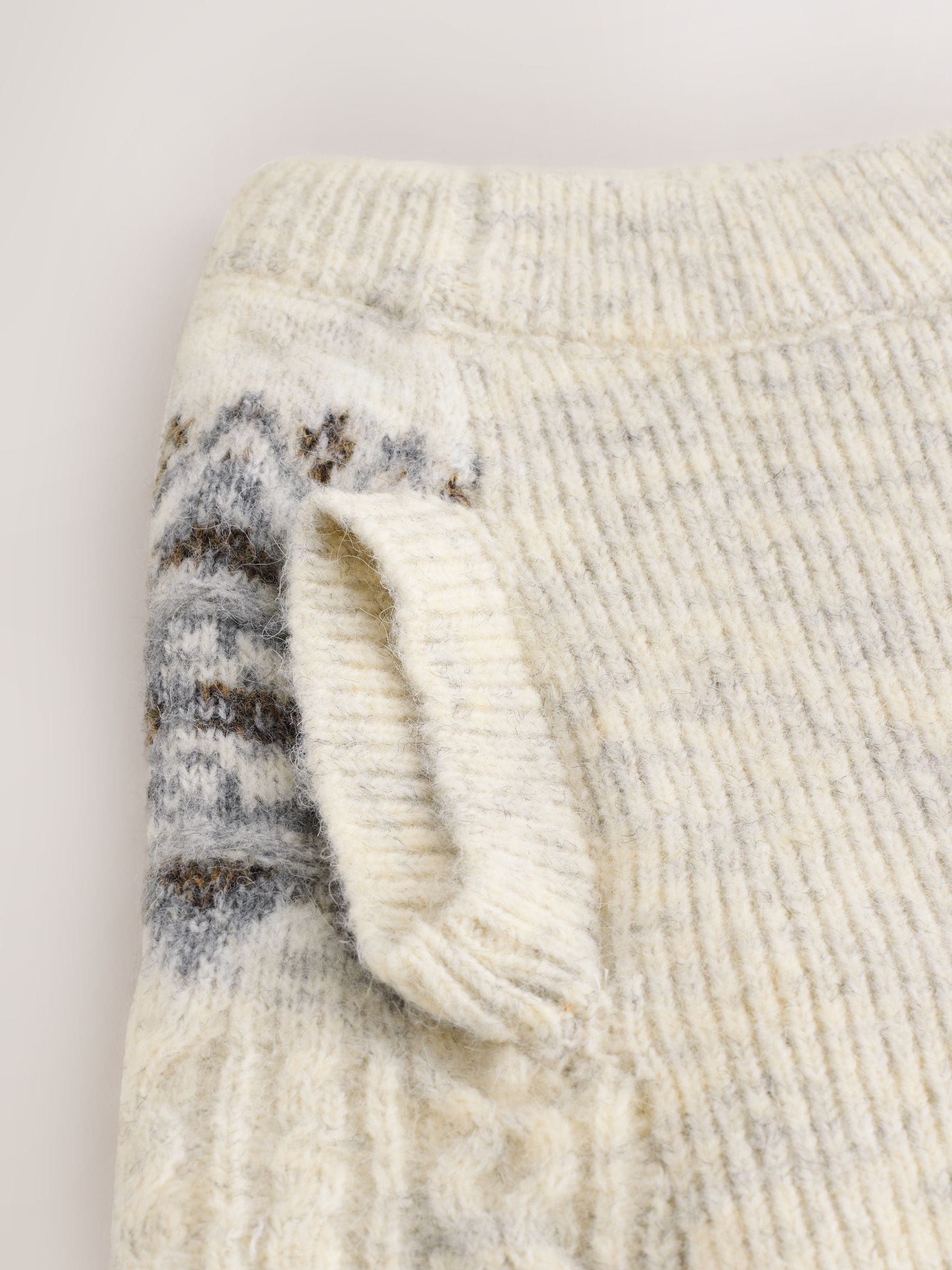 Ecru fairisle-motief  - Gebreide hondentrui