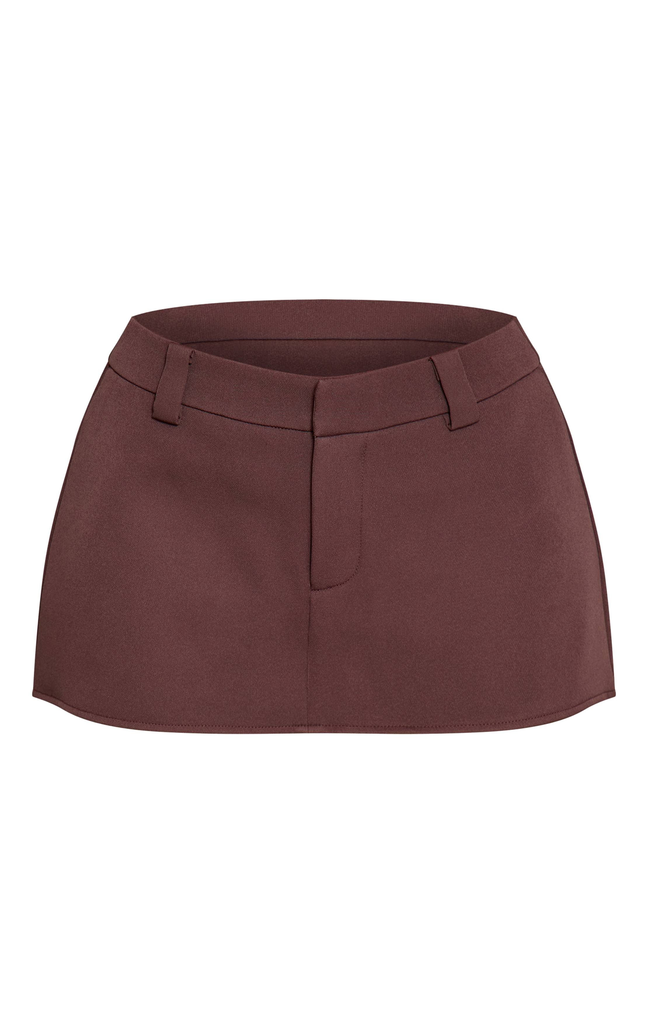 Chocolat Jupe-short Tailleur En Tissu Tissé Petite