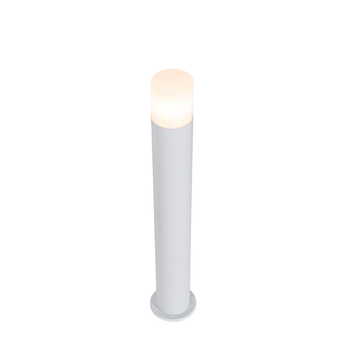 Staande buitenlamp wit met opaal witte kap 70 cm - Odense