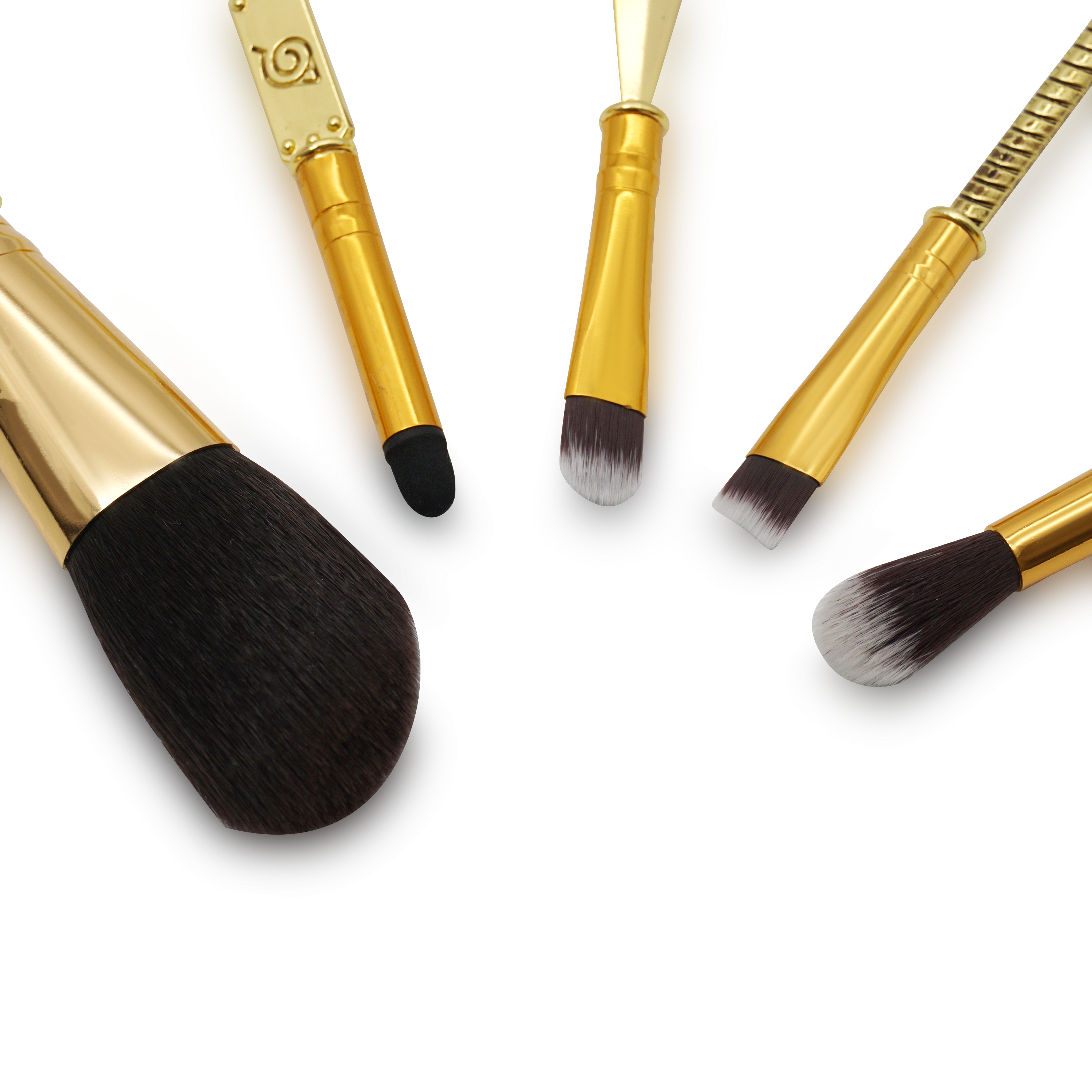 6-teiliges Anime Konoha Make Up Pinsel Beauty Set mit Aufbewahrungstasche - Gold