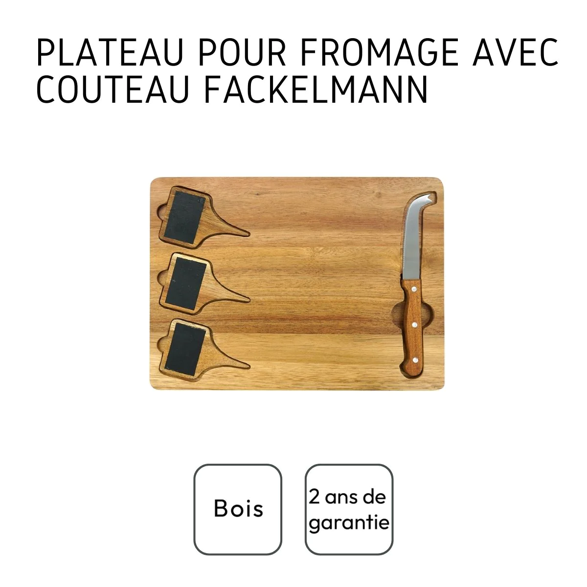 Plateau de fromages avec ardoises et couteau à fromage