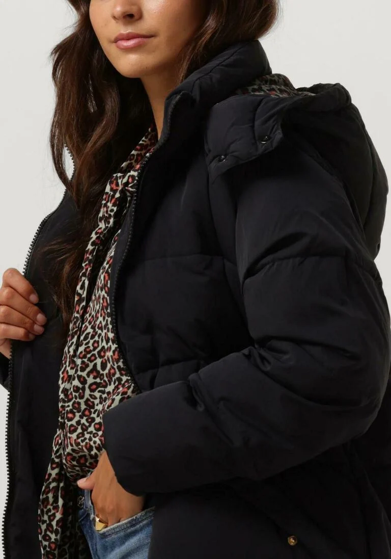SCOTCH & SODA zwarte scotch & soda gewatteerde jas water repellent long length puffer coat