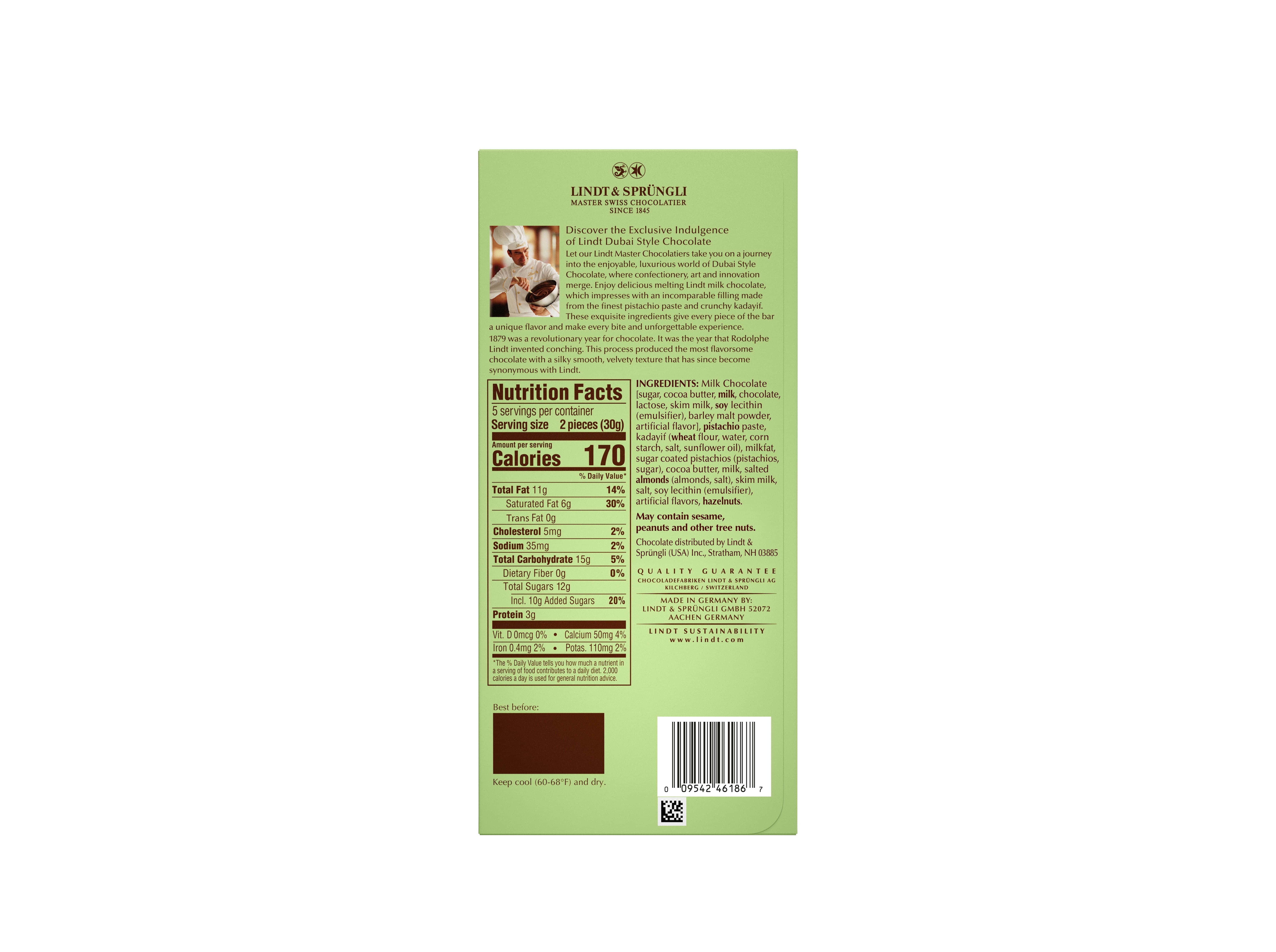 CHOCOLATE DE LEITE LINDT DUBAI 145G