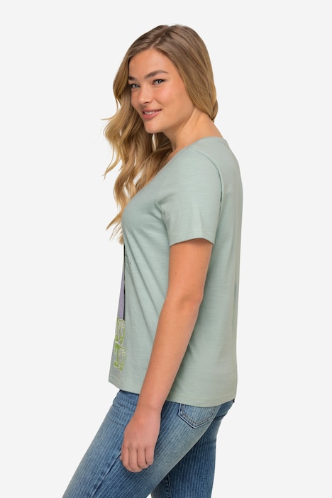 T-Shirt. Robbe, V-Ausschnitt, Halbarm