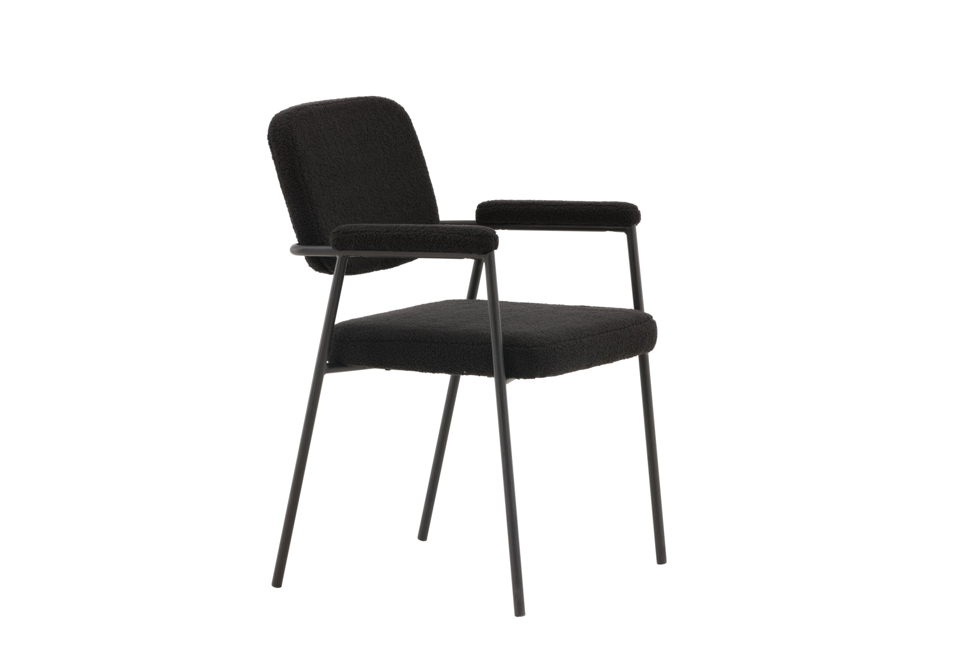 Tuam Eetkamerstoel - Set van 2 - Zwart Bouclé