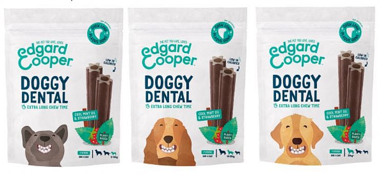 Edgard & Cooper Doggy Dental Sticks Frisse Muntolie en Aardbei