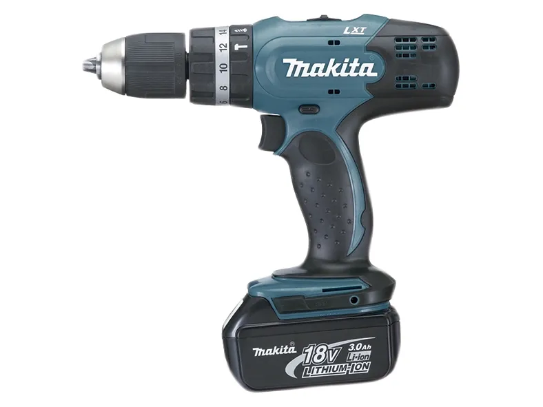 Makita DHP453RFE - Hammerbor/skruemaskine - ledningfri - 2-hastigheders - nøgleløs borepatron - 42 N·m - 2 batterier - 18 V