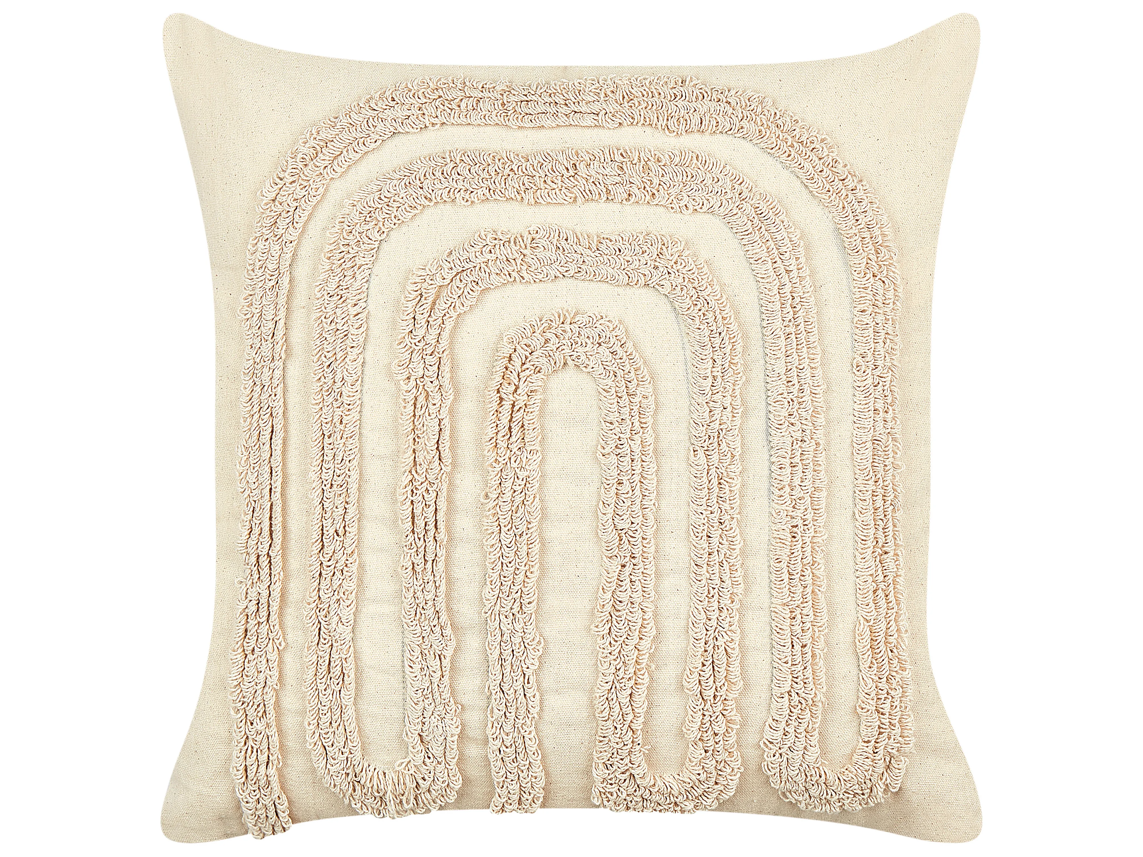 Set van 2 sierkussens TATSOI Katoen 45 x 45 cm Beige geometrisch patroon