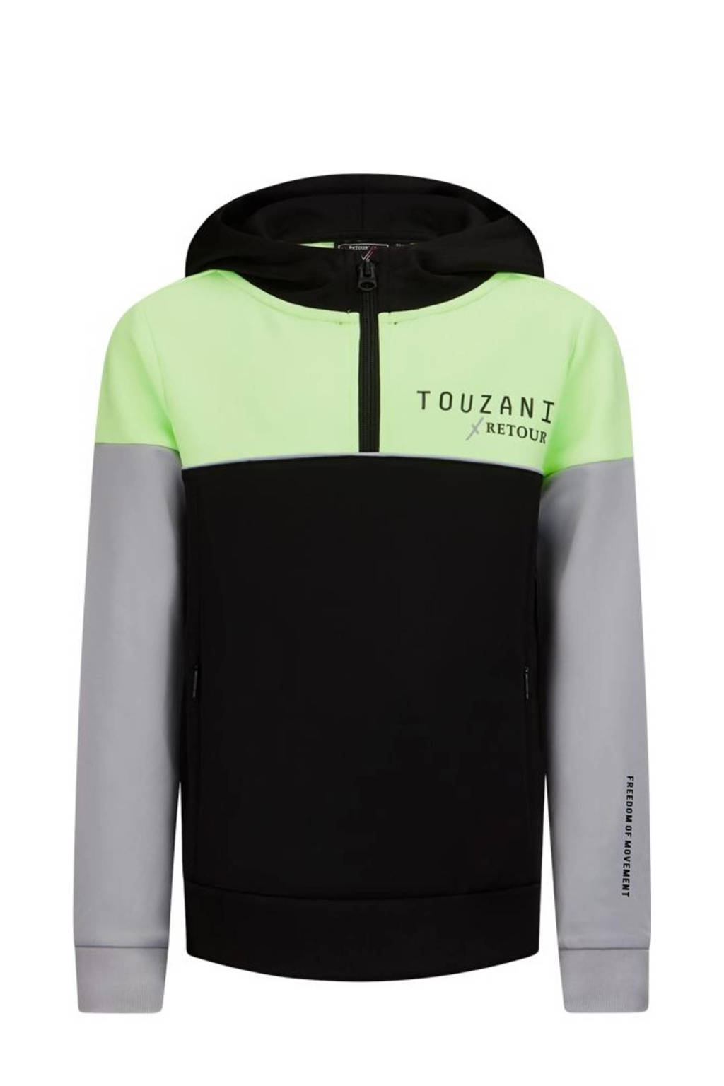 Retour Jeans hoodie Rewind neon groen/zwart/grijs