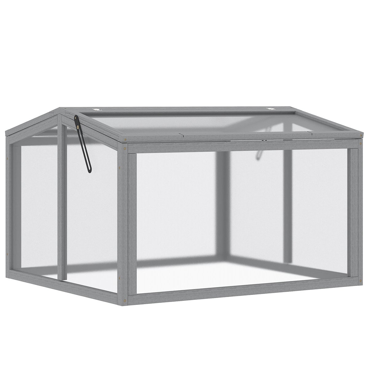 Outsunny Kweekkas, 90 x 80 x 58 cm, Hout en Polycarbonaat, Lichtgrijs