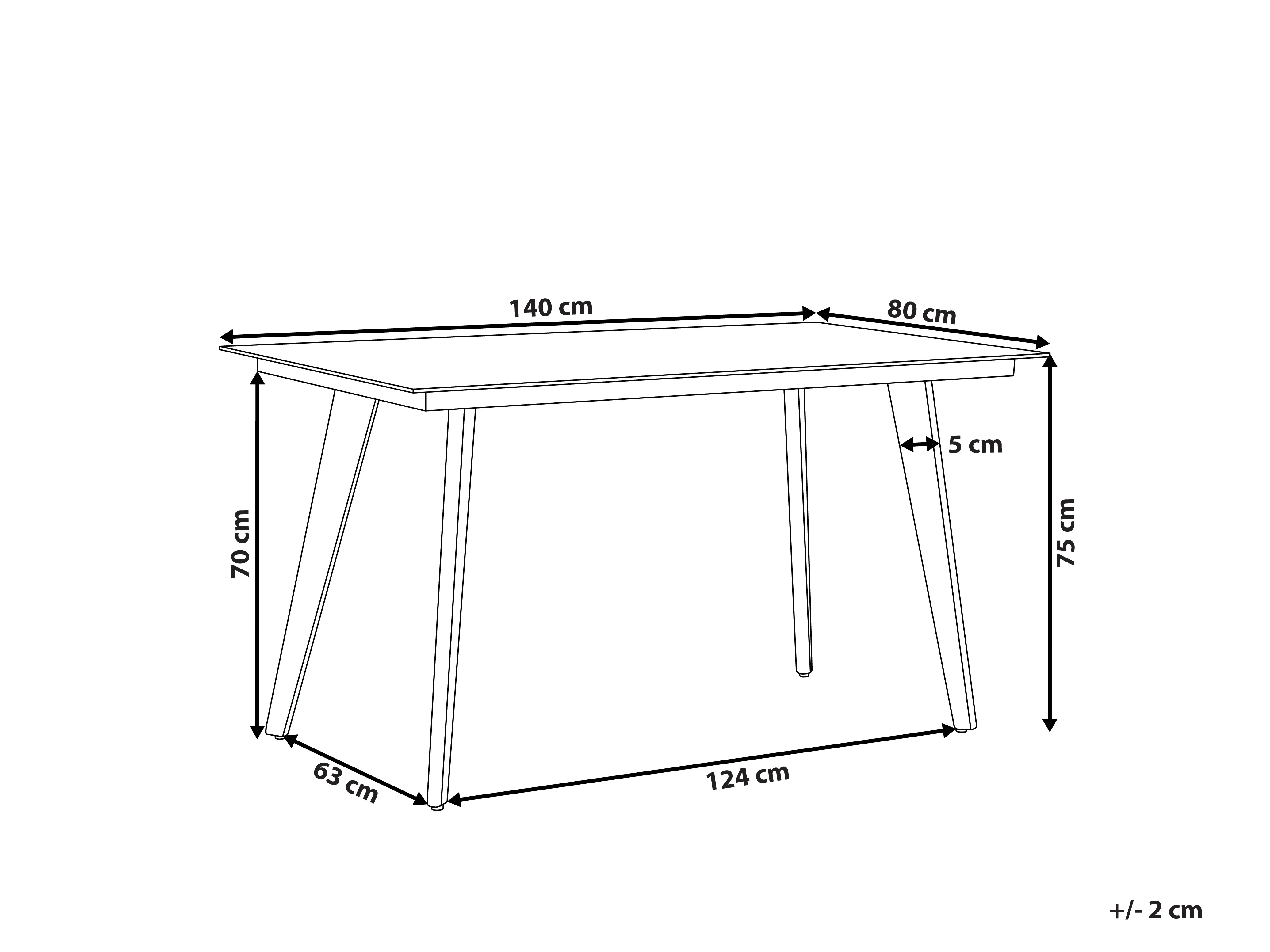 Tuin eettafel MILETO 140 cm 80 cm Glas Grijs