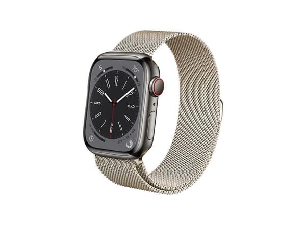 Crong CRG-40MST-CHP, Klokkereim, Apple, Apple Watch Series 1/2/3/4/5/6/7/8/9/SE/Nike, Rustfritt stål, Rustfritt stål, Sjampagne