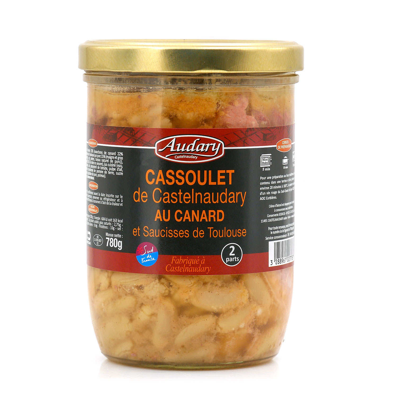 Cassoulet de Castelnaudary au canard et saucisses de Toulouse