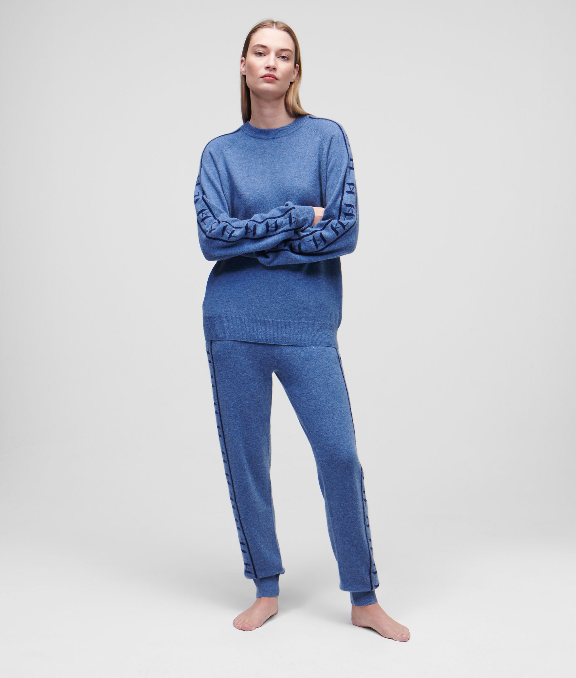 PULL KL MONOGRAM EN CACHEMIRE JACQUARD