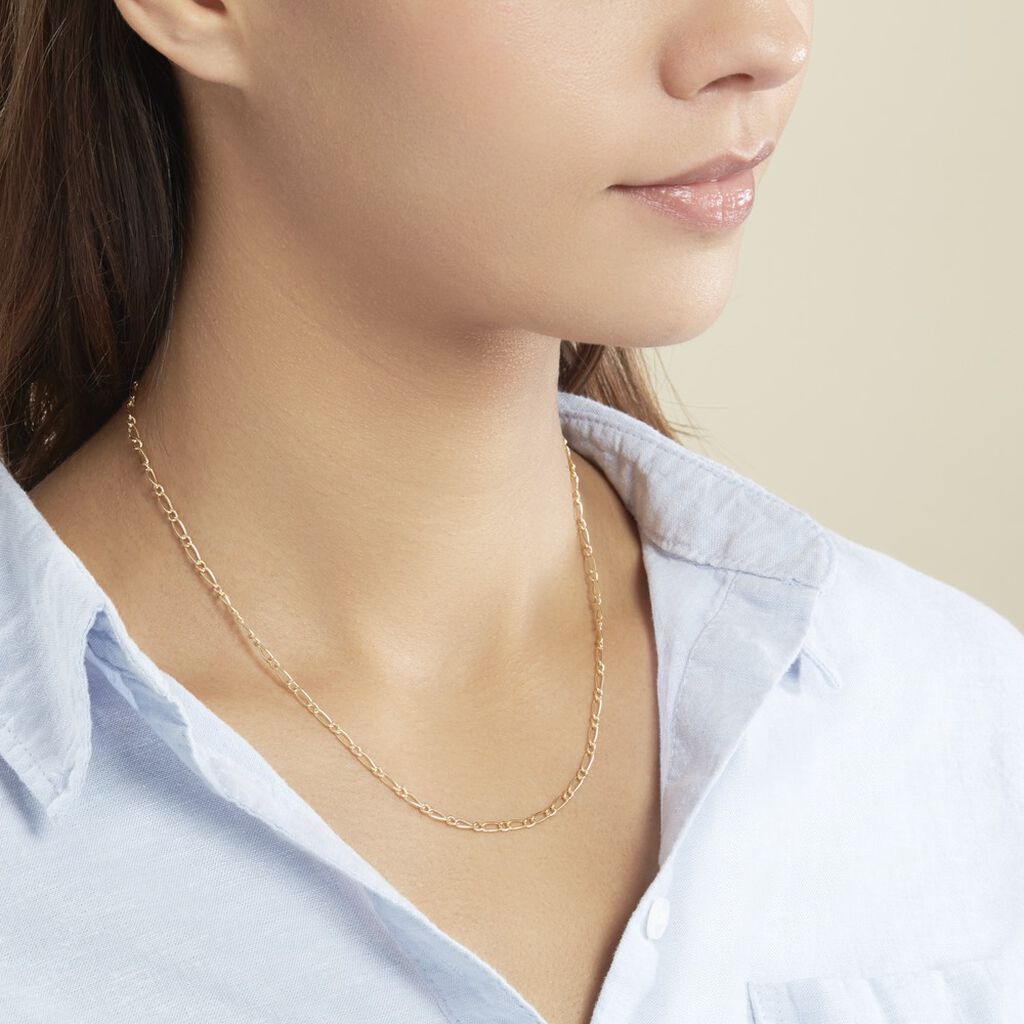 Chaîne Sukainaae Maille Alternée 1/1 Or Jaune