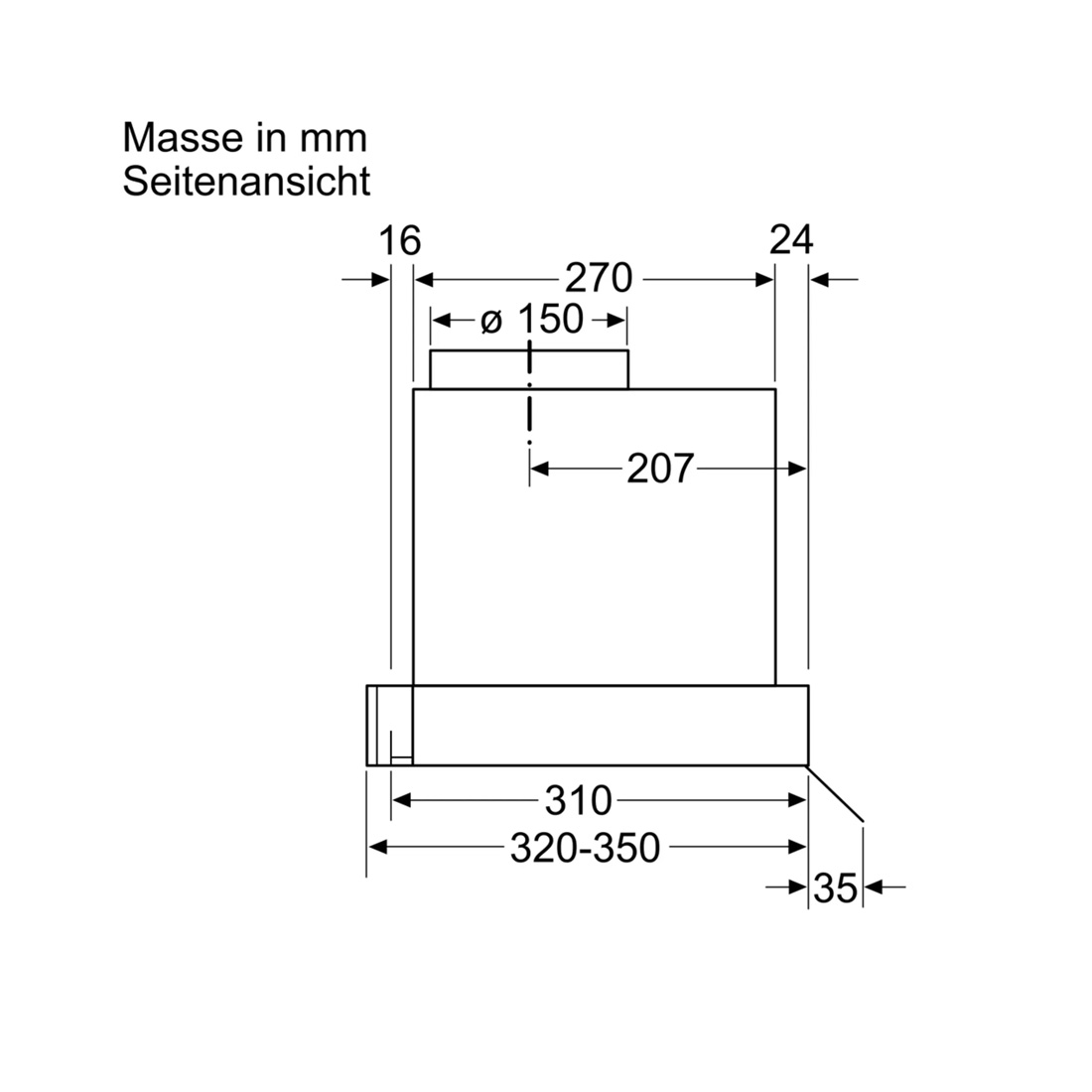 Bosch DBB66AF60 Integrierte Designhaube 60 cm