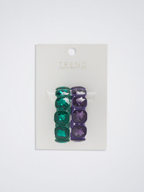 Conjunto de pulseiras de cristal - Multicolorido