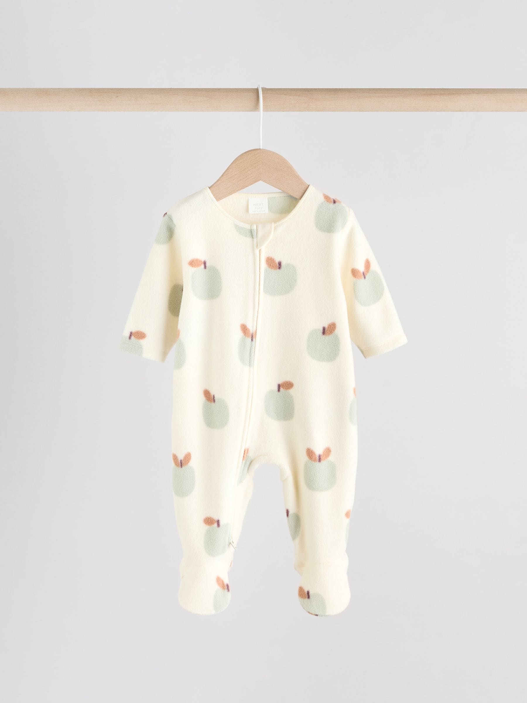 Grijs-groen - Set van 2 baby-onesies van microfleece met tweewegrits