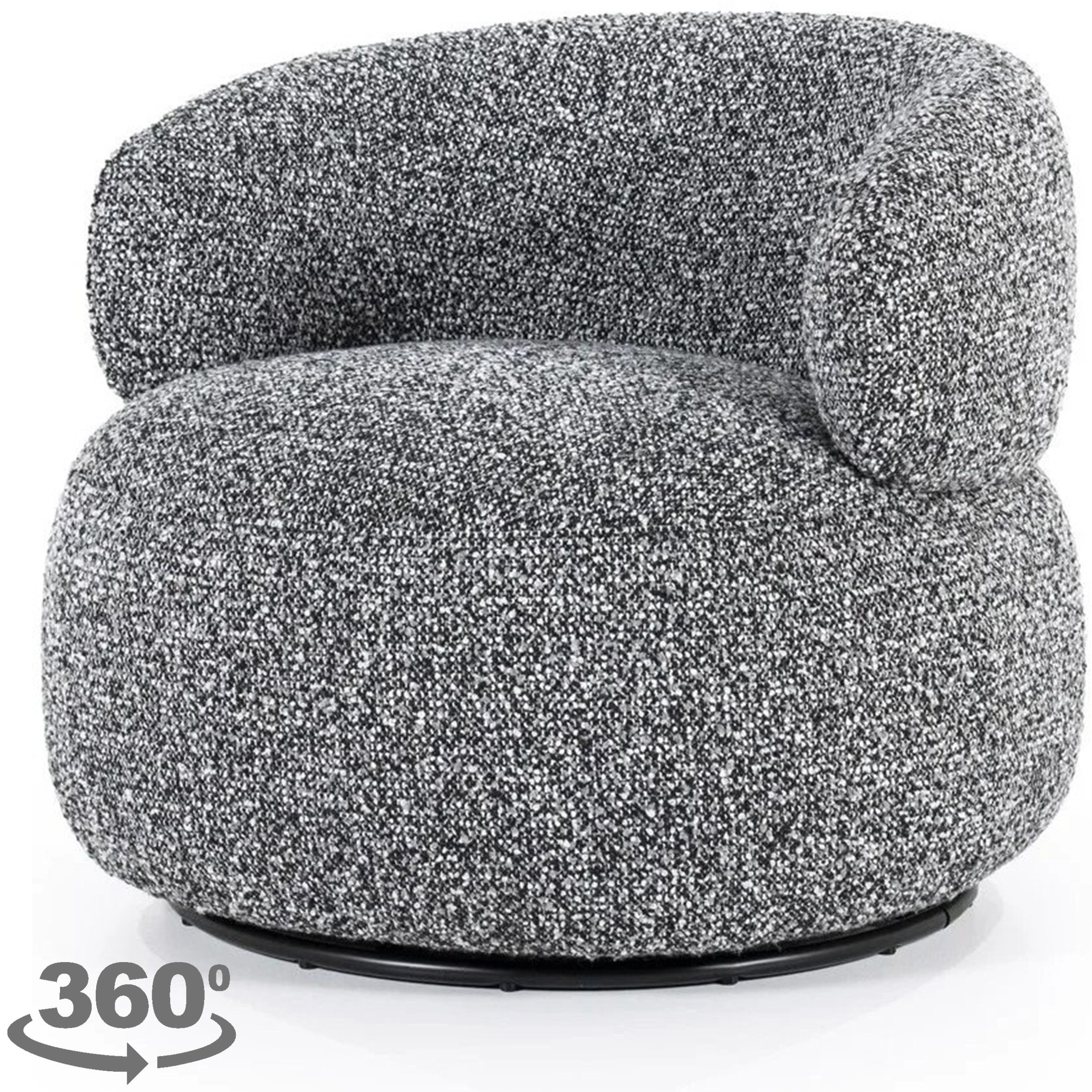 Draaifauteuil Zwart 96110 Maeve B82 x D85 x H72 cm