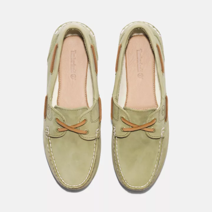 Chaussure bateau classique pour femme en vert clair