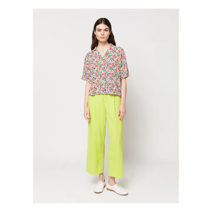 Bobo Choses Pantalon à Pinces Coton et Lin - Collection Femme  | Vert anis
