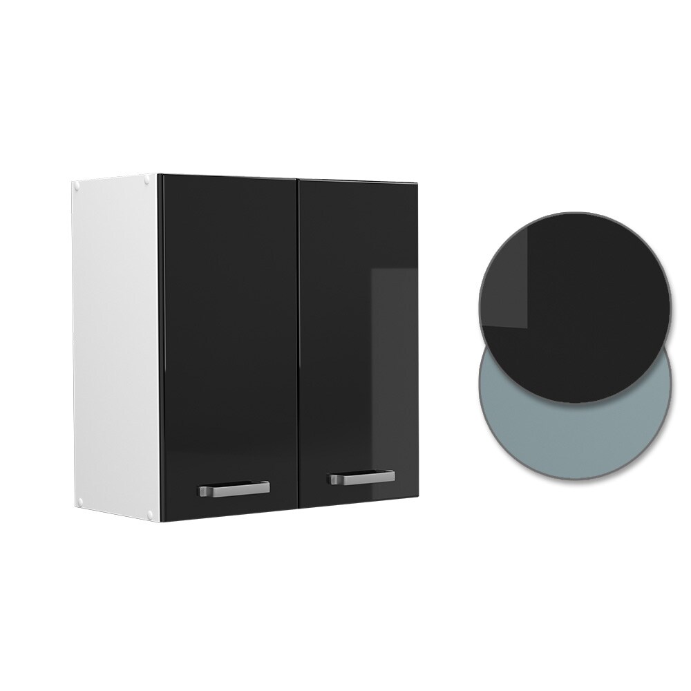 Vicco Hängeschrank Küchenschrank R-Line Solid Weiß Schwarz 60 cm modern
