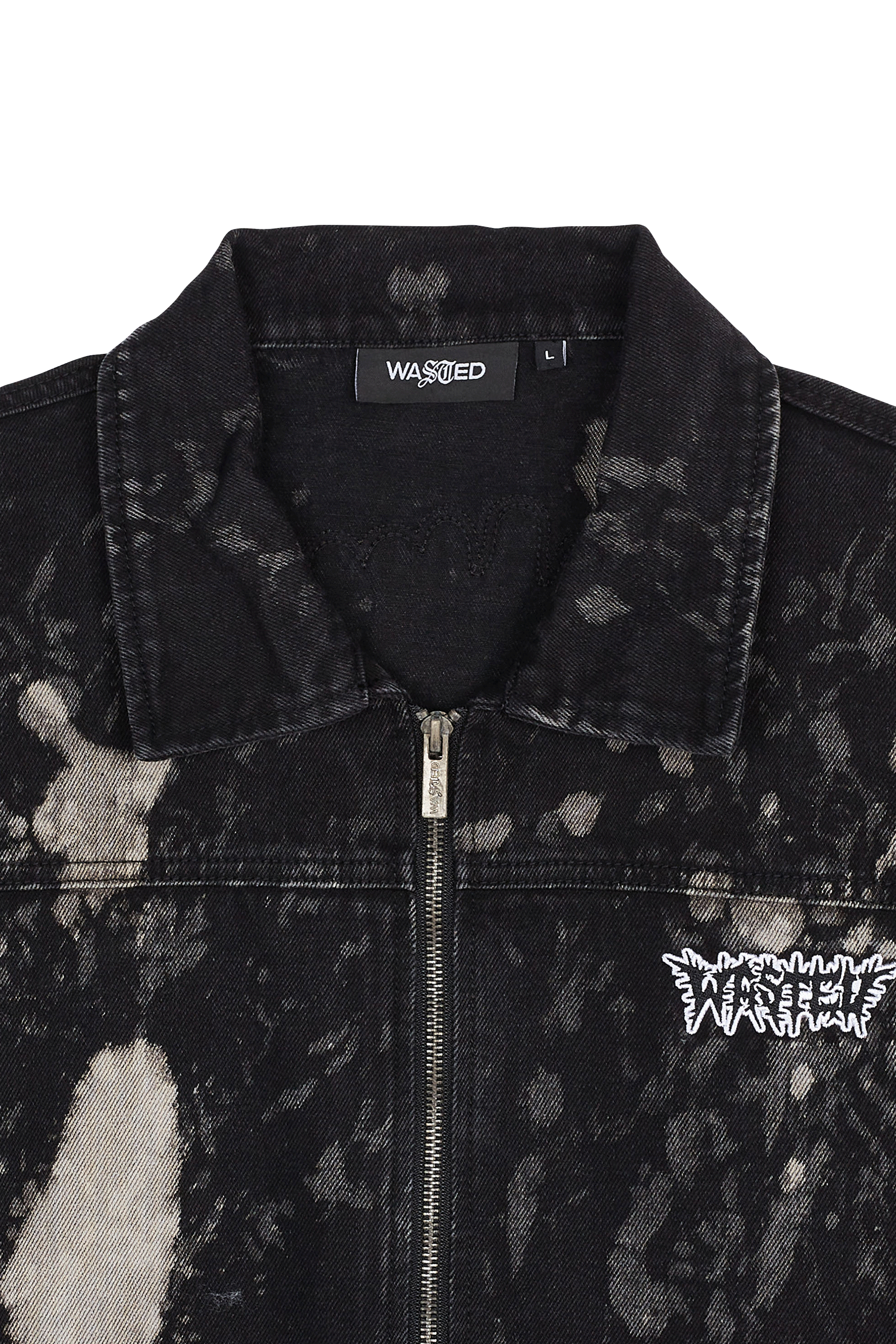 WASTED Veste en jean HAMMER EXIT BLEACH Noir