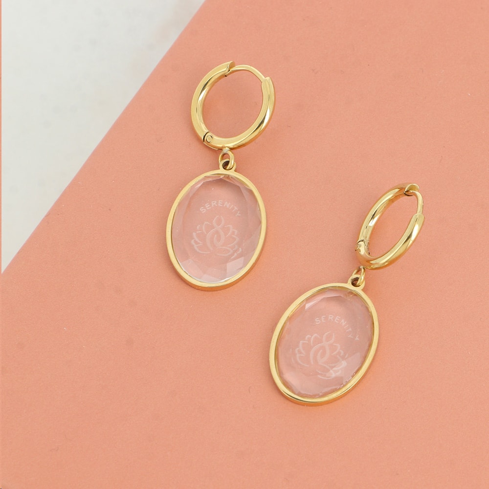 Boucles d'oreilles - Acier inoxydable & cabochon en verre