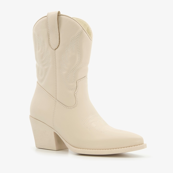 Blue Box lage dames western boots crème
