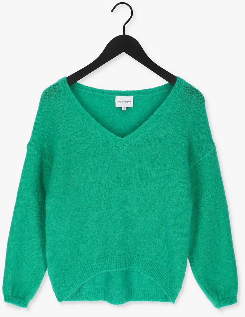 AMERICAN DREAMS groene american dreams trui silja v neck knit